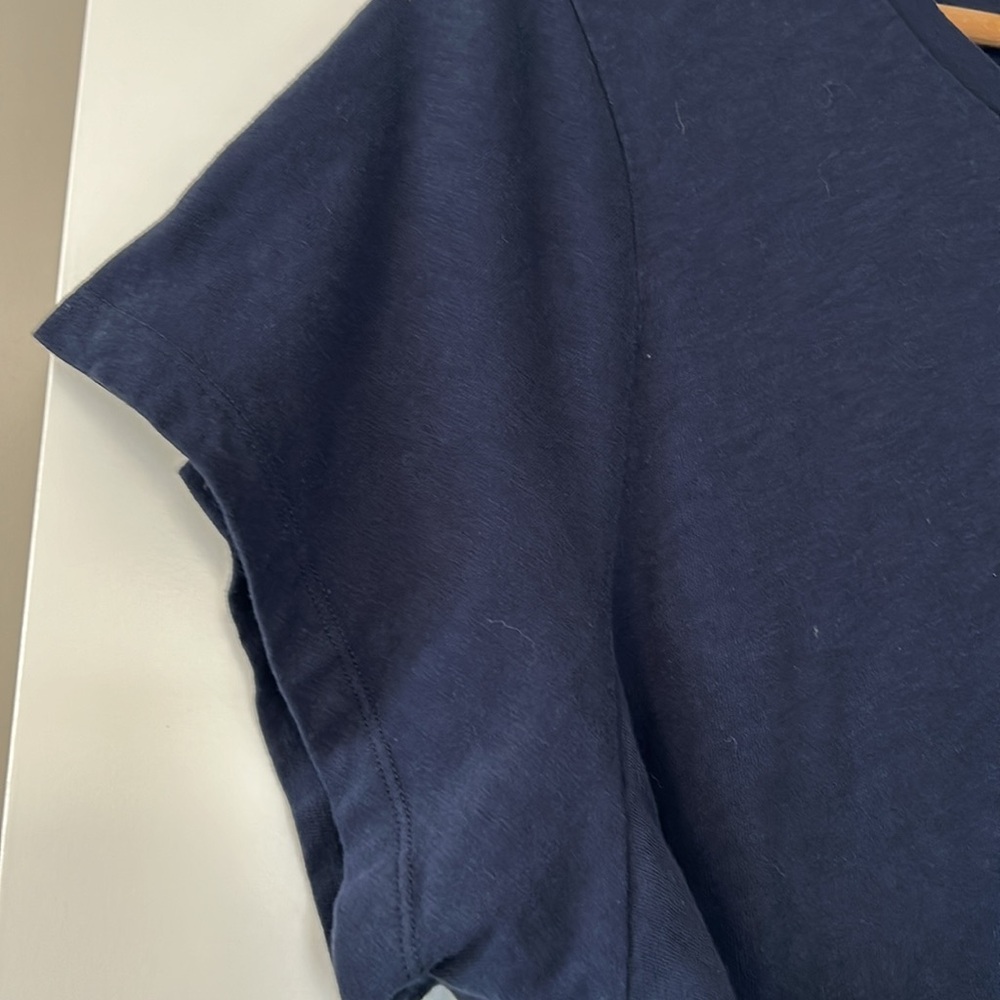 J Crew Mercantile Oh Deer! Navy Blue Holiday Pocket Tee Size 3X w MEASUREMENTS - Picture 5 of 9